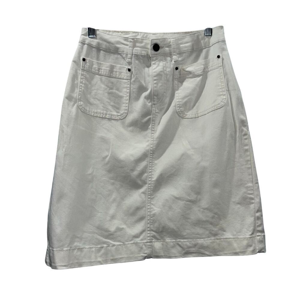 Boden White Denim A-Line Skirt – Size 4L